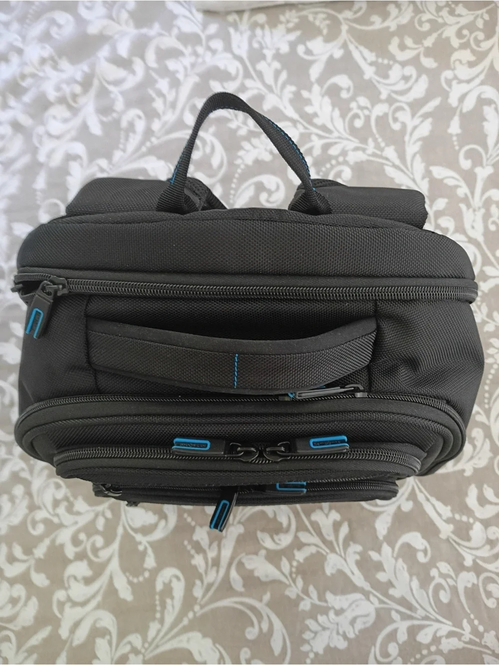 Samsonite Black Backpack with Blue Accents
